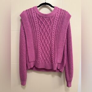 Just Female Magenta Cable Knit Sweater